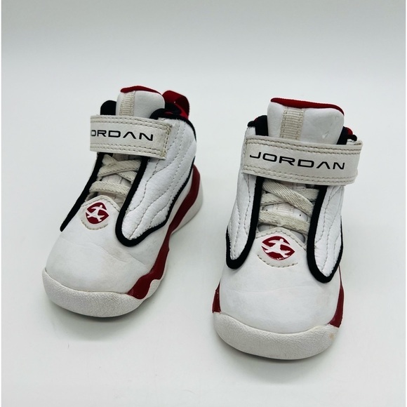 AIR JORDAN WHITE LEATHER SNEAKERS SIZE BABY 4 - Picture 1 of 15
